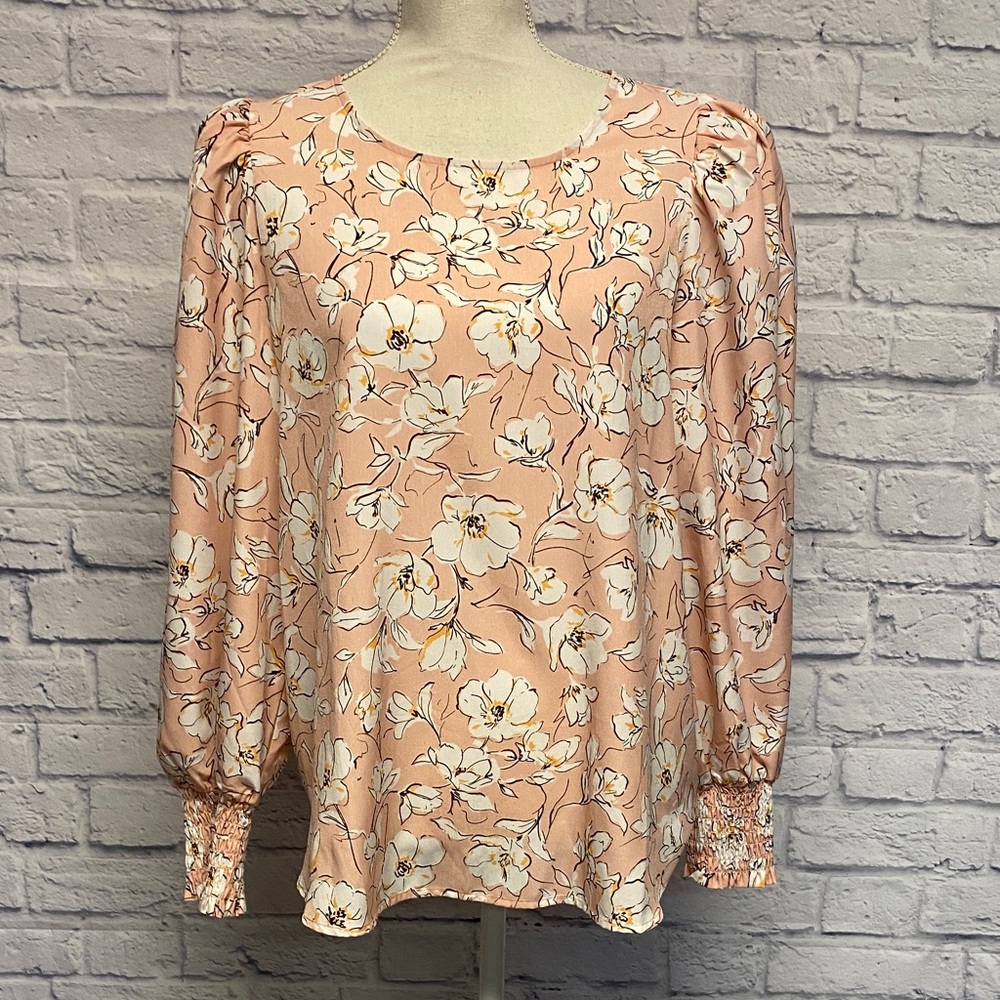 Pleione  Floral Blouse Size Large